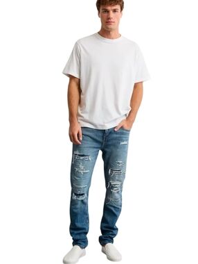 American Eagle Airflex 360 Patched Athletic Slim Fit Jeans Size 30 X 30